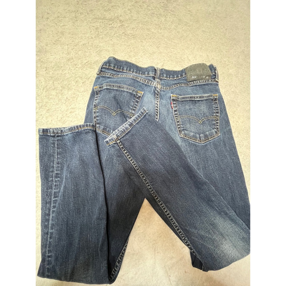 Levis 511‎ Slim Fit Jeans Mens 31x32 Dark Wash Blue Denim 04511-1390